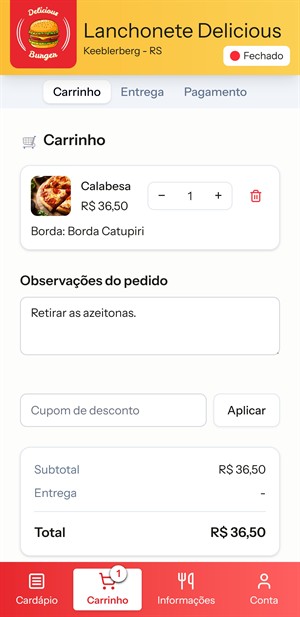 Carrinho de compras intuitivo